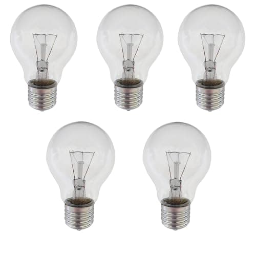 Image of 5 x Traditional 60W GLS Edison Screw (ES) Clear Light Bulbs 240V E27