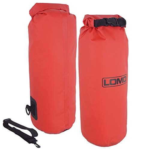 Image of Lomo 12L Barrel Rolltop Dry Bag with Shoulder Strap - Red Kayak Hatch