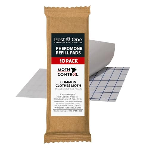 Image of Pest O One Carpet & Clothes Moth Trap Refill Pads (10-Pack) | Non-Toxic Pheromone Refills for Clothes & Carpet Moth Monitoring | Professional Fabric Protection | Safe for Wardrobes, Drawers & Storage