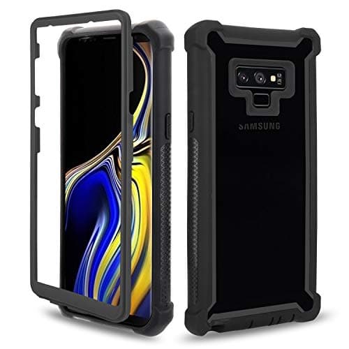 Image of Asuwish Phone Case for Samsung Galaxy Note 9 Cover Rugged Shockproof Hard Drop Proof Full Body Protective Heavy Duty Hybrid Mobile Dual Layer Bumper Slim Cell Accessories Note9 Not S9 Women Men Black