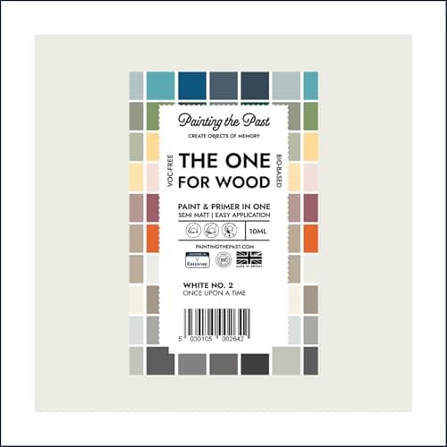 Image of The One for Wood Paint & Primer 10ml (Sample) White No. 2 Once Upon a Time | Semi Matt Finish, Bio-Based & VOC-Free Formula for Wooden Furniture & Surfaces | Durable & Easy Indoor Home Decorating