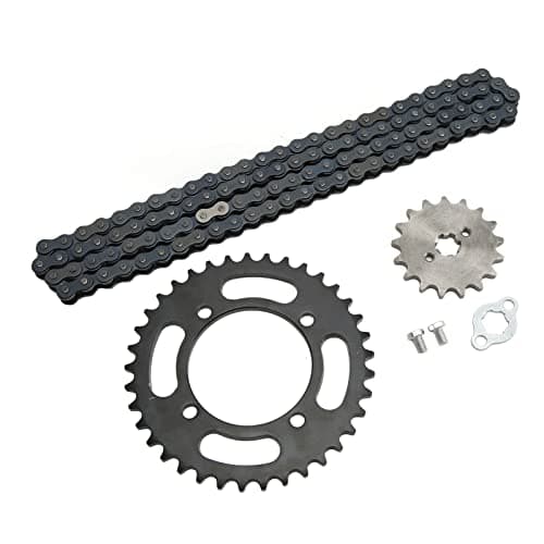 Image of ZenithAur 420 Chain Sprocket Kit Heat Treated Universal Bike Chain for 50cc to 125cc ATV Go Kart Sprocket Set with Enhanced Gear Curve