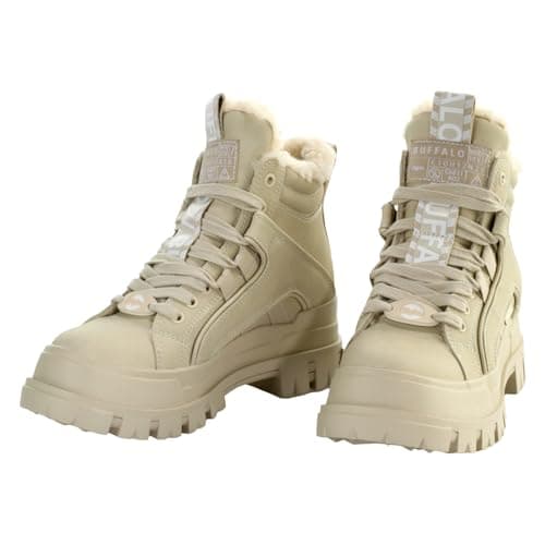 Image of Buffalo Aspha Nc Mid Warm Vegan Womens Fashion Boots in Beige - 7 UK