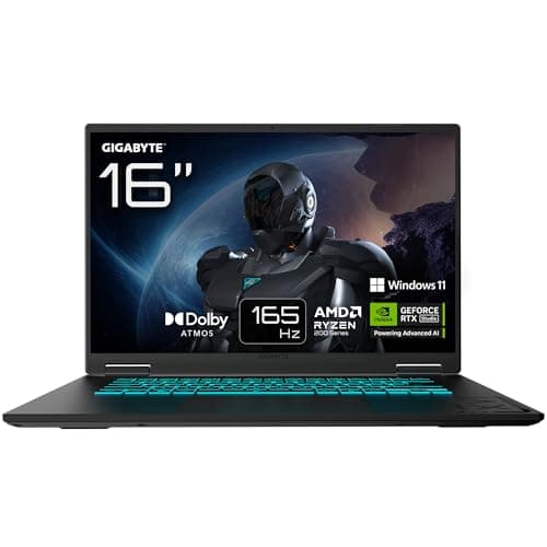 Image of Gigabyte GAMING A16 Laptop - 16", 165Hz WUXGA, Ryzen 7 260, RTX 5050, 16GB DDR5 5200MHz, 1TB Gen4 SSD, Windows 11 Home, 2 Year Warranty, Dolby Atmos, GAMING A16 3THK3UK894SH