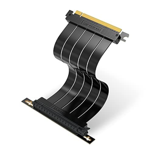 Image of EZDIY-FAB PCIE Gen 4 16x Extreme Flexible, High Speed Riser Cable PCI Express 4.0 Port GPU Extension Card-Right Angle Connector [7.87in/20cm]