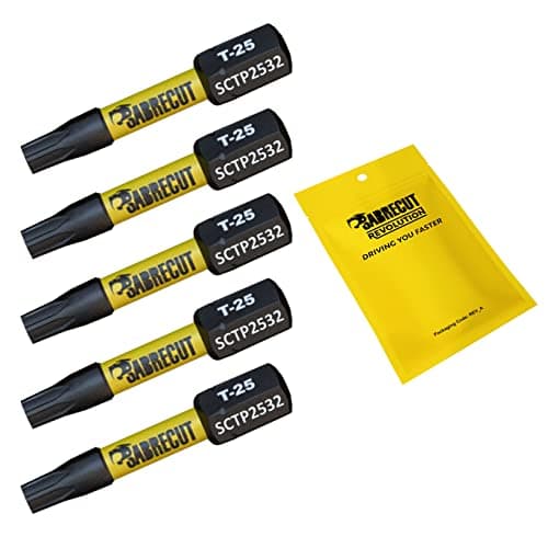Image of 5 x SabreCut SCTP2532_5 32mm T25 TX25 Torx Tamper Proof Security Magnetic Impact Screwdriver Driver Bits Set Heavy Duty