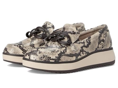 Image of Clarks Women's Zylah May Loafer, Snake Print Synthetic, 5 UK