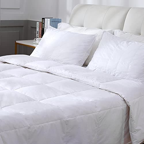 Image of Threads For Bed 4.5 tog Down & Feather Duvet, Super King Duvet, Ideal Comfort For Spring & Summer Months, 100% Cotton Down Proof Fabric, Premium Box-Stitch Design, Breathable & Machine Washable