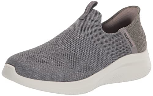 Image of Skechers Women's Ultra Flex 3.0 Smooth Step Sneaker, Grey Knit Jersey Trim, 6 UK