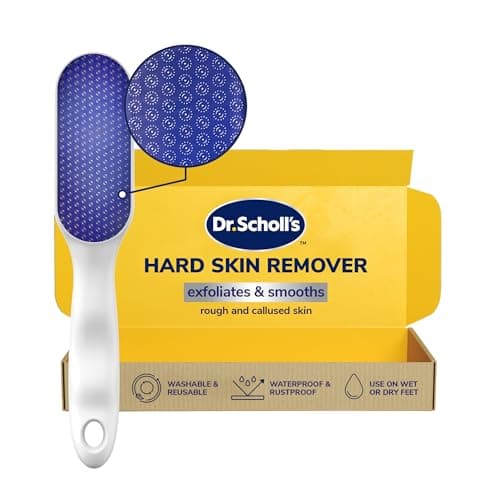 Image of Dr. Scholl’s Nano Glass Foot File - Immediately Removes Hard Skin on Wet or Dry Feet, Waterproof & Rustproof, Gentle Dead Skin and Callus Remover, Pedicure Foot Scrubber for Shower, Soft-Grip Handle
