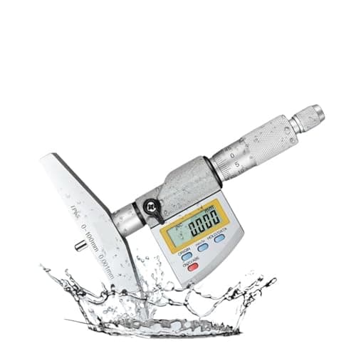 Image of IP65 0-100mm Digital Depth Micrometer with Interchangeable Rod resolution 0.001mm - Measuring Layout Tools