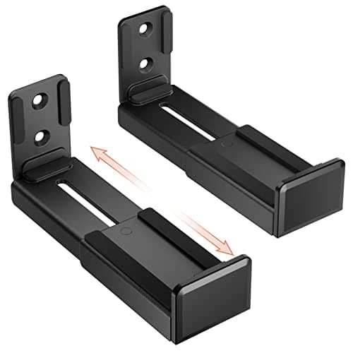 Image of PUTORSEN Soundbar Wall Mount Bracket, Speaker Wall Mount, Dual speaker Bracket Holds up to 15kg (33 lbs), Depth Adjustable 90-154mm (3.5-6.1 Inches), Black