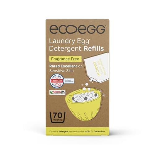 Image of ecoegg Laundry Egg Refills – Non Bio Laundry Detergent for Sensitive Skin – 70 Washes Fragrance Free