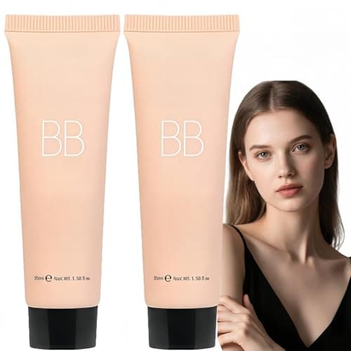 Image of 2PCS BB Cream Light,BB Cream Tinted Moisturiser,Waterproof B/B C/ream Foundation,Skin Tint Foundation,Long Lasting Color Correcting C/ream for All Skin Types,Full Coverage Concealer for Face,Light