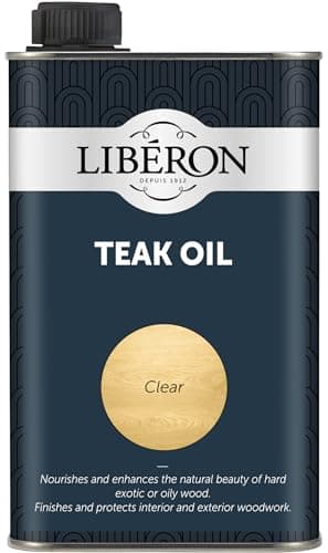 Image of Libéron Teak Oil - Protects & Revives Interior & Outdoor Wood - UV & Weather-Resistant - Ideal for Garden Furniture & Hardwood - Clear - 500ml