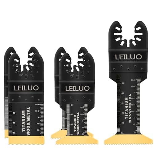 Image of 5 Pcs Oscillating Tool Blades LEILUO Titanium Oscillating Multitool Blades for Hard Material Metal Nails Wood Oscillating Saw Blade fit Dewalt Rockwell Milwaukee Makita Ryobi