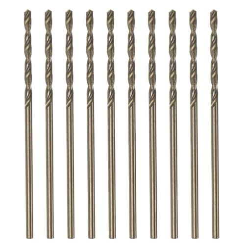 Image of sourcing map 10pcs Cobalt Jobber Drill Bits 1.3mm / 0.051" M35 High Speed Steel HSS Twist Drilling Bit Tool for Stainless Steel Copper Wood Plastic and other Hard Materials