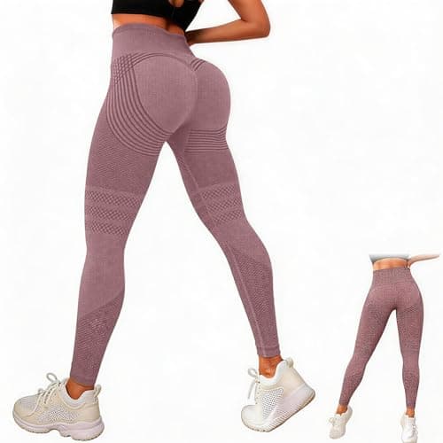 Image of DVDVBOOM 3D Compression Leggings Women, High Waist Anti Cellulite Leggings, Workout Bum Scrunch Butt Lift Leggings, Gym Trousers Womens (UK, Alpha, M, Regular, Regular, Pink)