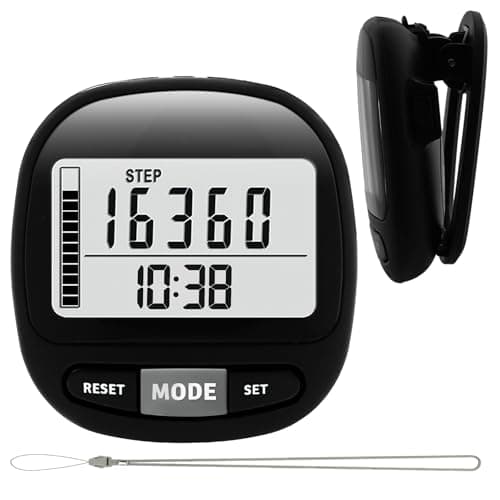 Image of Flintronic 3D Walking Pedometer with Clock, Portable Sports Pedometer with Clip Lanyard, Track Steps in Real Time, Pedometer for Older Kids/Fitness Men/Women/Elders