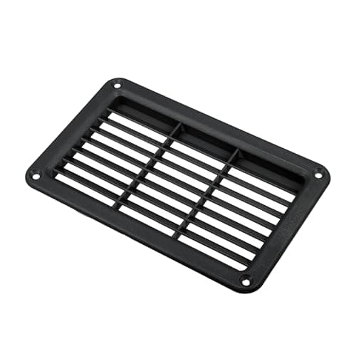 Image of X AUTOHAUX 19X12cm Rectangular Black RV Air Vent Panel Ventilation Grill Louver - Pack of 1