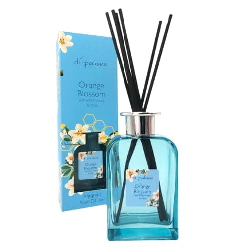Image of Di Palomo Orange Blossom with Wild Honey & Olive Reed Diffuser - 200 ml Luxury Home Fragrance Scented Oil Diffuser for Home Vegan Air Freshener & Elegant Decor Living Space Long-Lasting Aroma Gift