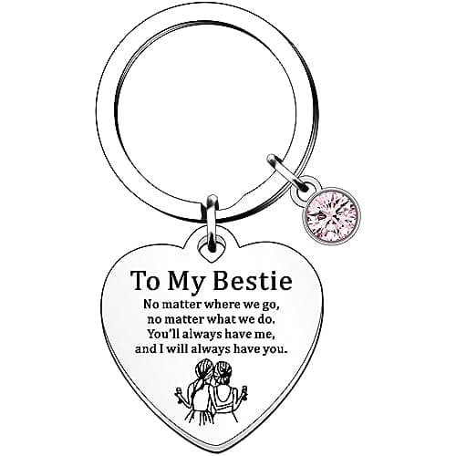 Image of HULALA To My Bestie Gifts Best Friend Keyring Keychain Key Rings For Women Girls Birthday Christmas Leaving Presents No Matter Where We Are No Matter What We Do You'll Always Have Me