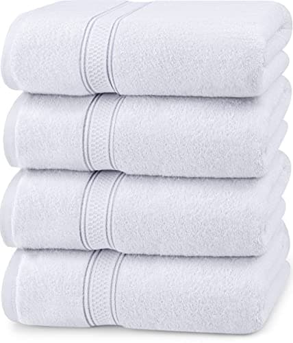 Image of Utopia Towels - 16 Piece Bath Towels Set (69 x 137 CM) - Premium 100% Ring Spun Cotton - Quick Dry, Highly Absorbent, Soft Feel Towels, Perfect for Daily Use (White)
