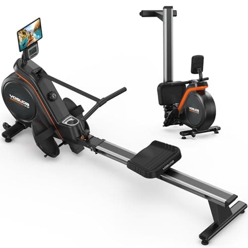 Image of YOSUDA Rowing Machine for Home Gym - Upgraded Magnetic Foldable Rower Machine, App-Connected, Tablet Holder, Comfortable Seat Cushion, 350LBS Weight Capacity, Easy Assembly
