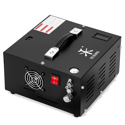 Image of TUXING 4500Psi Pcp Air Compressor | 30Mpa 300Bar High Pressure Air Pump | Oil/Water-Free | Powered by Car 12V DC or Home 220V AC with Converter | Pump for PCP Air Rifle,Paintball Airguns