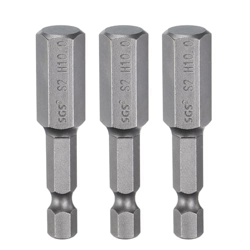 Image of sourcing map 3pcs H10.0 Hex Head Drill Bit Wrench 10mm Metric Flat Tip 1/4" Hex Shank 50mm (2") Long Magnetic Hexagonal Screw Driver Socket Industrial Screwdriver Power Bits
