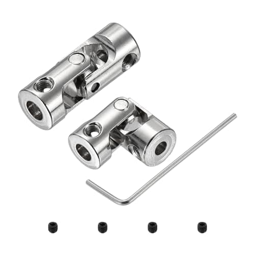 Image of sourcing map 2pcs Universal Joint Shaft Coupling, 3.17mm to 4mm Inner Dia Rotatable Steering Shaft U Joints Coupler with Screws & 1.5mm Wrench for RC Car, Robot, Boat Drive Ship Motor Use