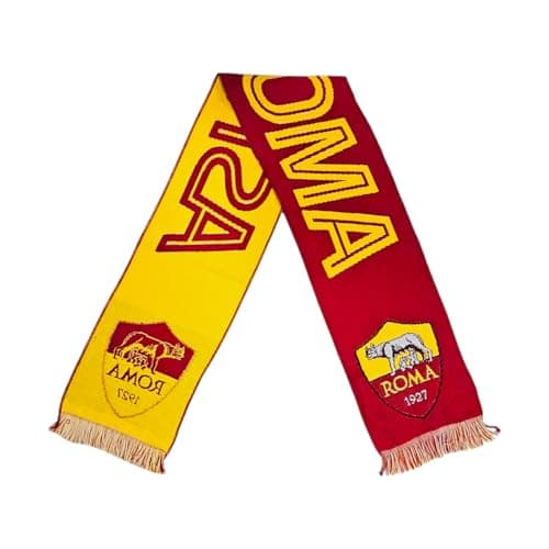 Image of AS Roma WORDMARK Official Jacquard Scarf Yellow