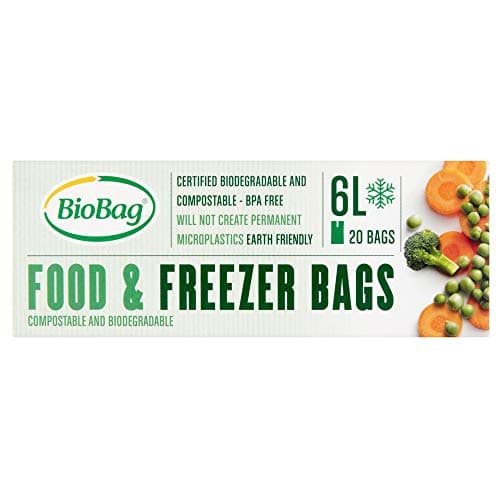 Image of Biobag 6L Clear Food & Freezer Bags: Biodegradable, Compostable and BPA Free (20 bags)
