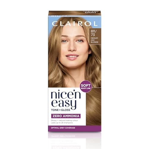 Image of Clairol Nice'n Easy Tone+Gloss Semi Permanent Hair Dye - 811/73 Medium Ash Blonde