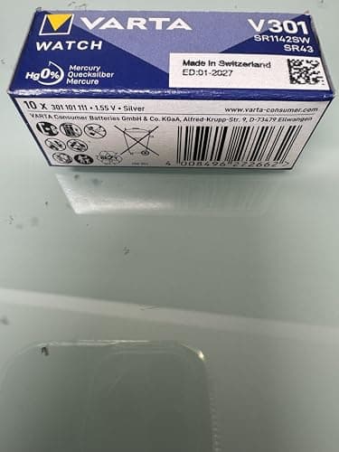 Image of Varta V301 Watch Batteries (SR43) Silver Oxide Pack of 4 1.55 volt