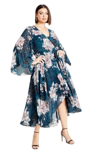 Image of City Chic Women's Apparel City Chic Plus Size Maxi Jade Blossom Casual Dress, 20