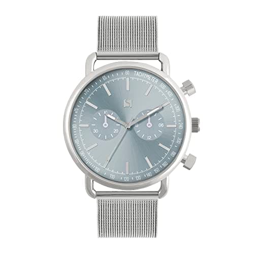 Image of Spirit Gent's Silver Mesh Strap Watch with Blue Dial ASPG55