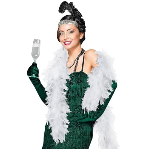 Image of The Fancy Dress Womens Feather Boas - 60G Thick Hen Night Flapper Accessory For Wedding Christmas Concert UK (White)