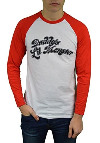 Image of Suicide Squad Women's Daddy's Little Monster Long Sleeve Top, White (White), 10 (Manufacturer Size:Medium)