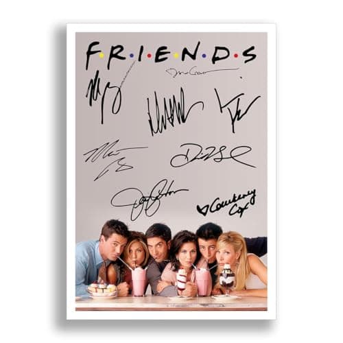 Image of FRIENDS Cast Signed Autograph A4 Poster Photo TV Show Series Season Framed Memorabilia Gift Jennifer Aniston Courteney Cox Matthew Perry (A3 POSTER ONLY)