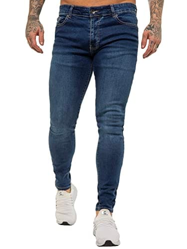 Image of 989Zé ENZO Mens Super Skinny Sim Fit Stretch Jeans Denim Pants EZ326 All Waist Sizes UK MSW 32 Short