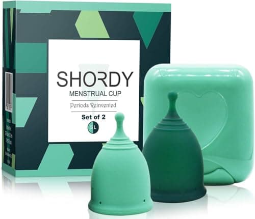 Image of Shordy Menstrual Cups, First Period Starter Pack of 2 Kit with Mini Box, Period Cup Medical Grade Silicone, Feminine Hygiene Better Alternative to Sanitary Pads & Tampons for Girls - Small & Large