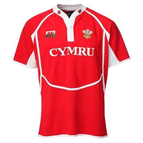 Image of Manav Adult New Cooldry Welsh Sports Rugby Shirt Super Premium Casual Classic Rugby Wear Superlight Training Performance Shirt for Men- Mens Gift Red