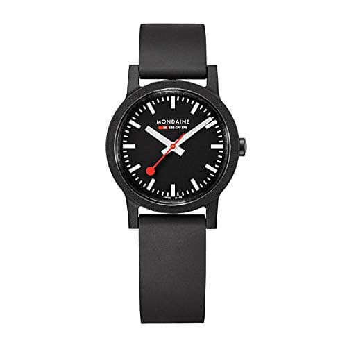 Image of Mondaine - Essence Wrist Watch - Unisex Black Mens Watch MS1.32120.RB - Watches for Men and Women