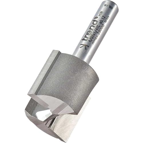 Image of Trend Professional Straight Two Flute Router Cutter, 1/4 Inch Shank, 22.2mm Cut Diameter and 19mm Cut Length, Tungsten Carbide Tipped, 4/07X1/4TC