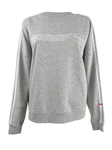 Image of Calvin Klein Women's Statement 1981 Long Sleeve Sweatshirt Pajama Top, Grey Heather, X-Small