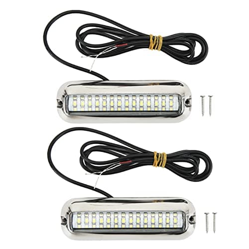 Image of Lquminesque Marine LED Lights 42LEDs Underwater Boat Light, 1500LM 120° Beam Angle IP68 Submersible Drain Plug Light with Stainless Steel Housing for Yacht and Boat 10 - (White Light)