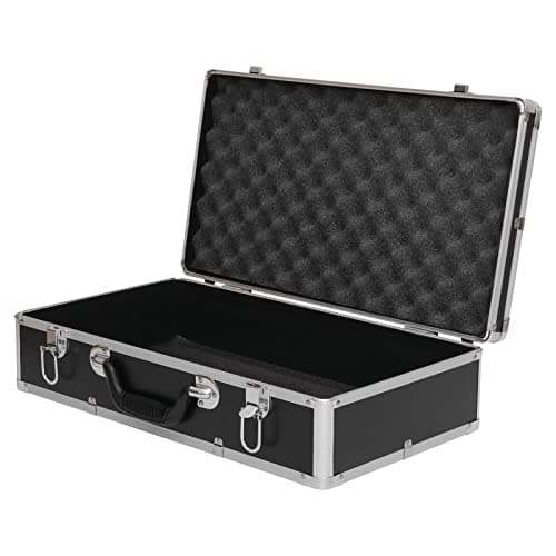 Image of DOITOOL Aluminium Tool Case, Flight Case With Padded Foam, Lockable Storage Toolbox, Portable Carrying Metal Storage Box for Measurement Instruments (500 x 280 x 130mm, Black)