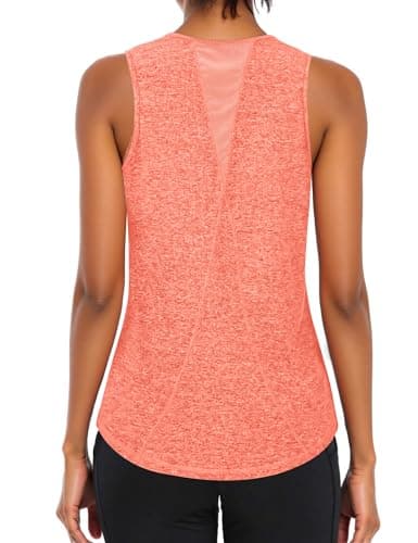 Image of Gyabnw Women Activewear Workout ym Tops UK Ladies Summer Sleeveless Shirts Yoga Running Tee Orange