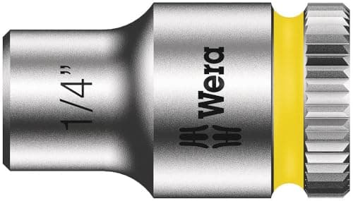 Image of Wera 05003516001 1/4-Inch 8790 HMA Zyklop Socket with Hexagon Drive - Silver